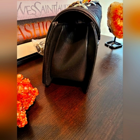 Badgley Mischka Black Quilted Denim Bag. - Picture 5 of 7